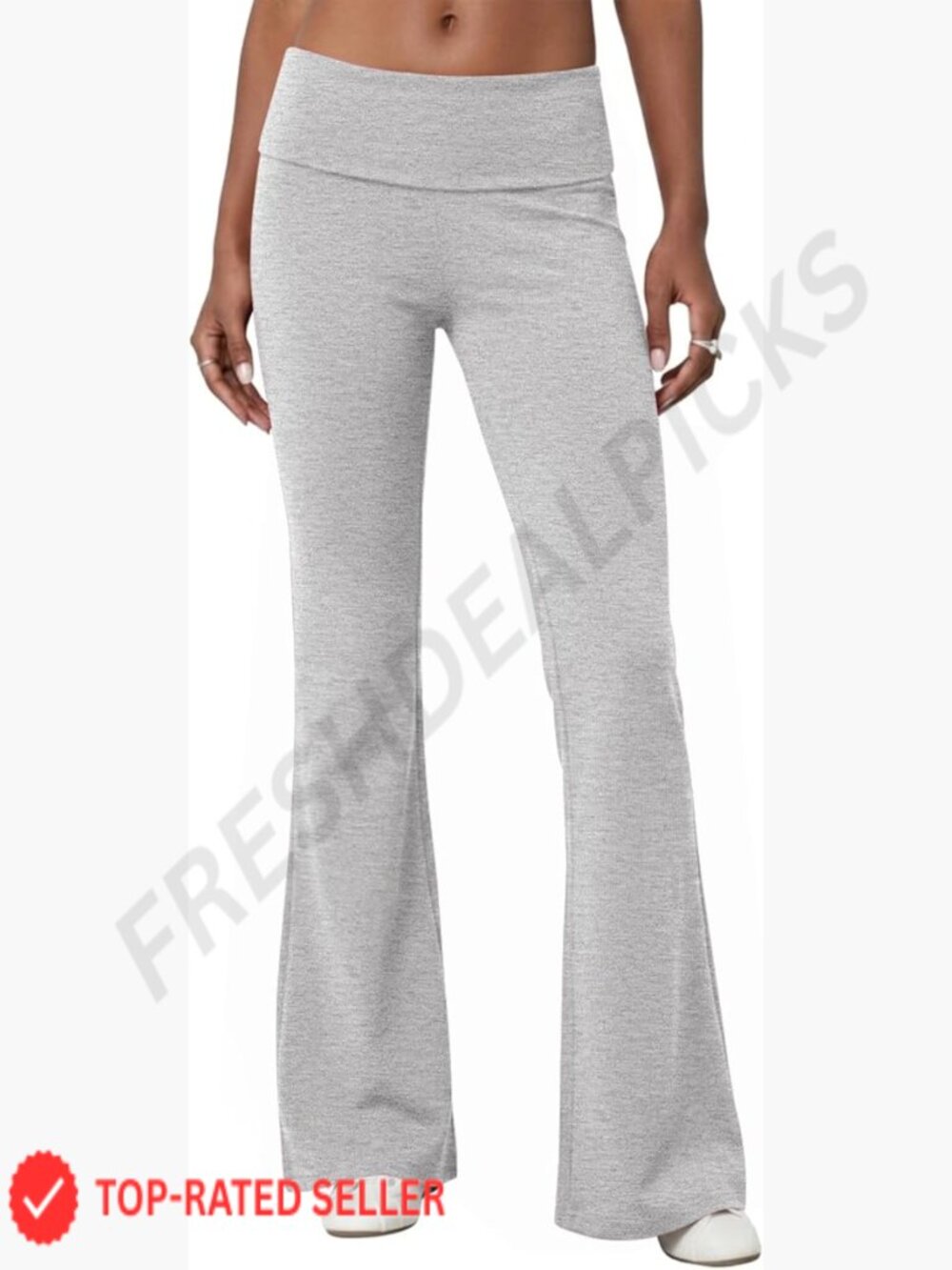 Fold Over Flare Leggings Yoga Pants Y2K Lounge Sweatpants Athletic Joggers Slim
